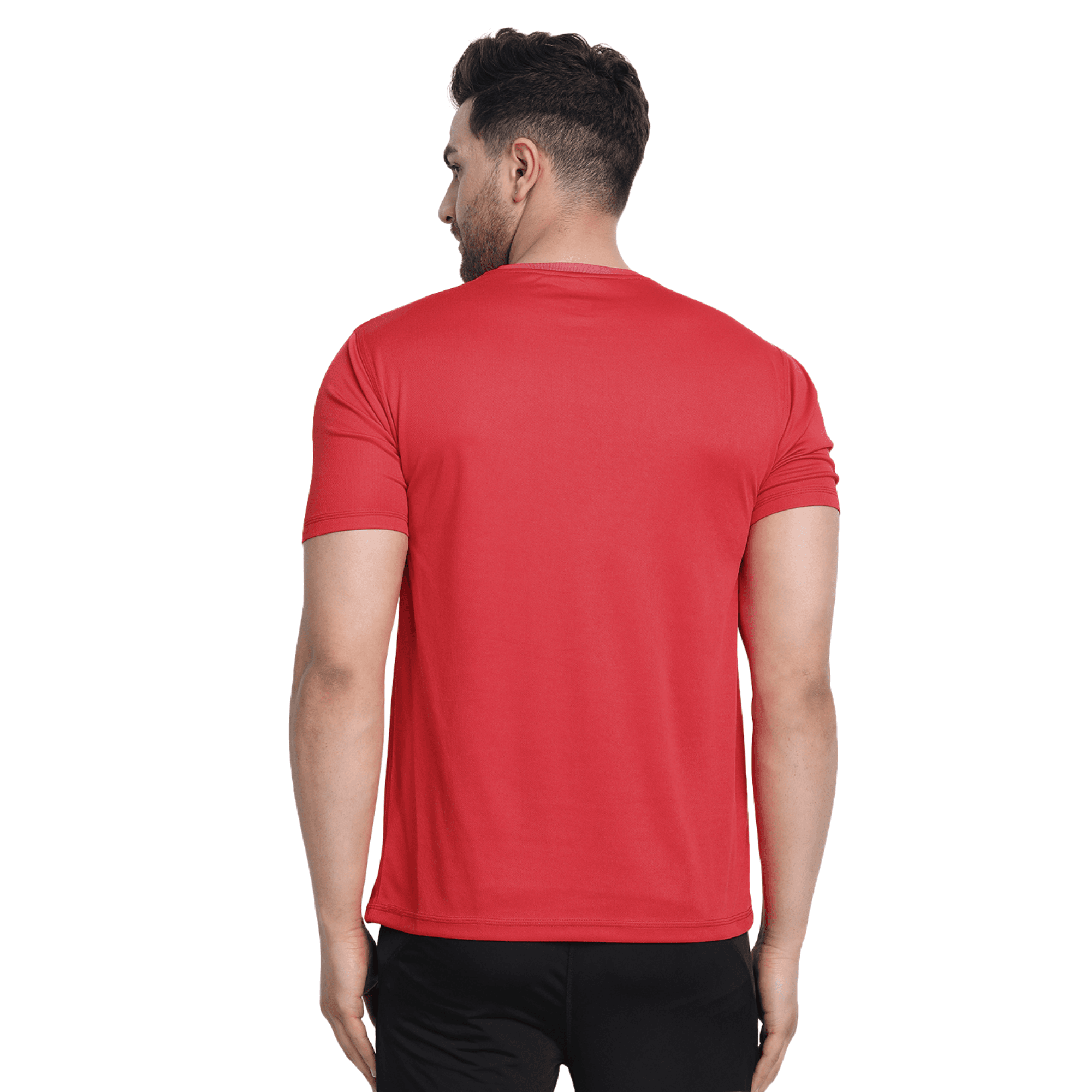 Back view of the red GR8 training T-shirt