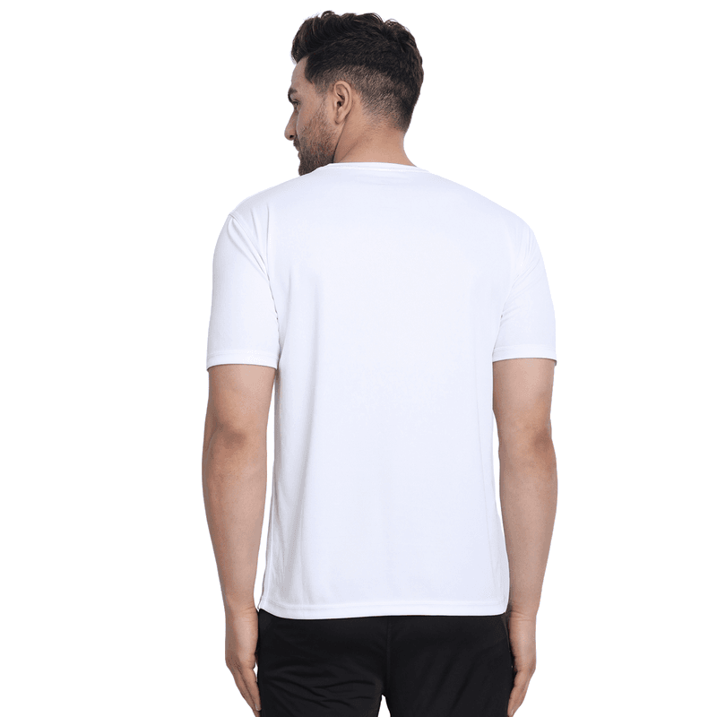 Back view of the white GR8 training T-shirt