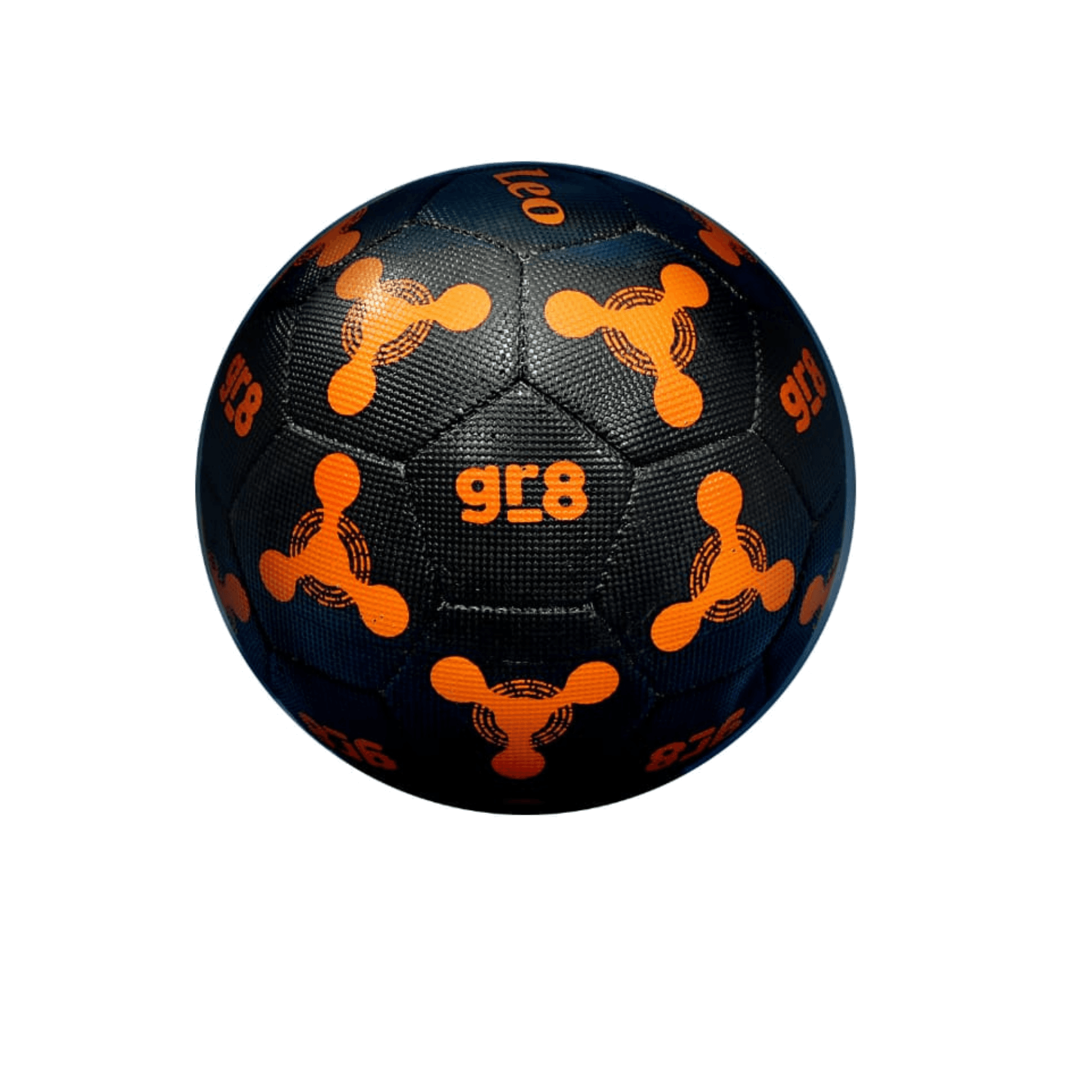 Front product view of the orange GR8 Leo football