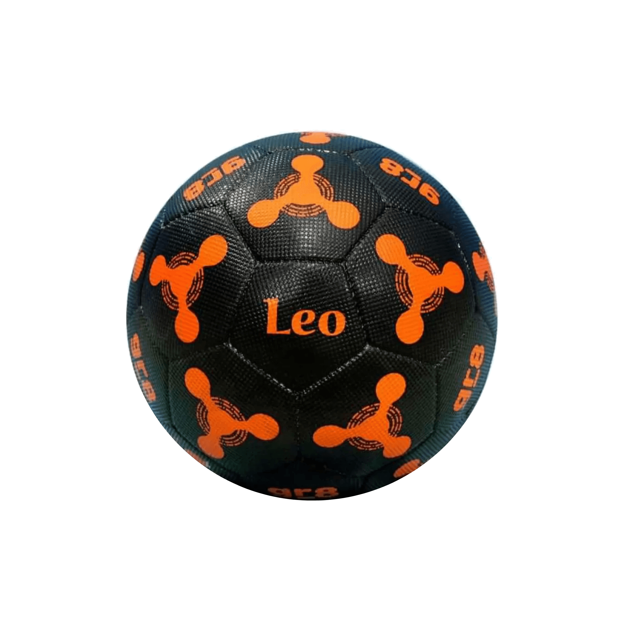Alternate front view showing the Leo mark on the orange GR8 football