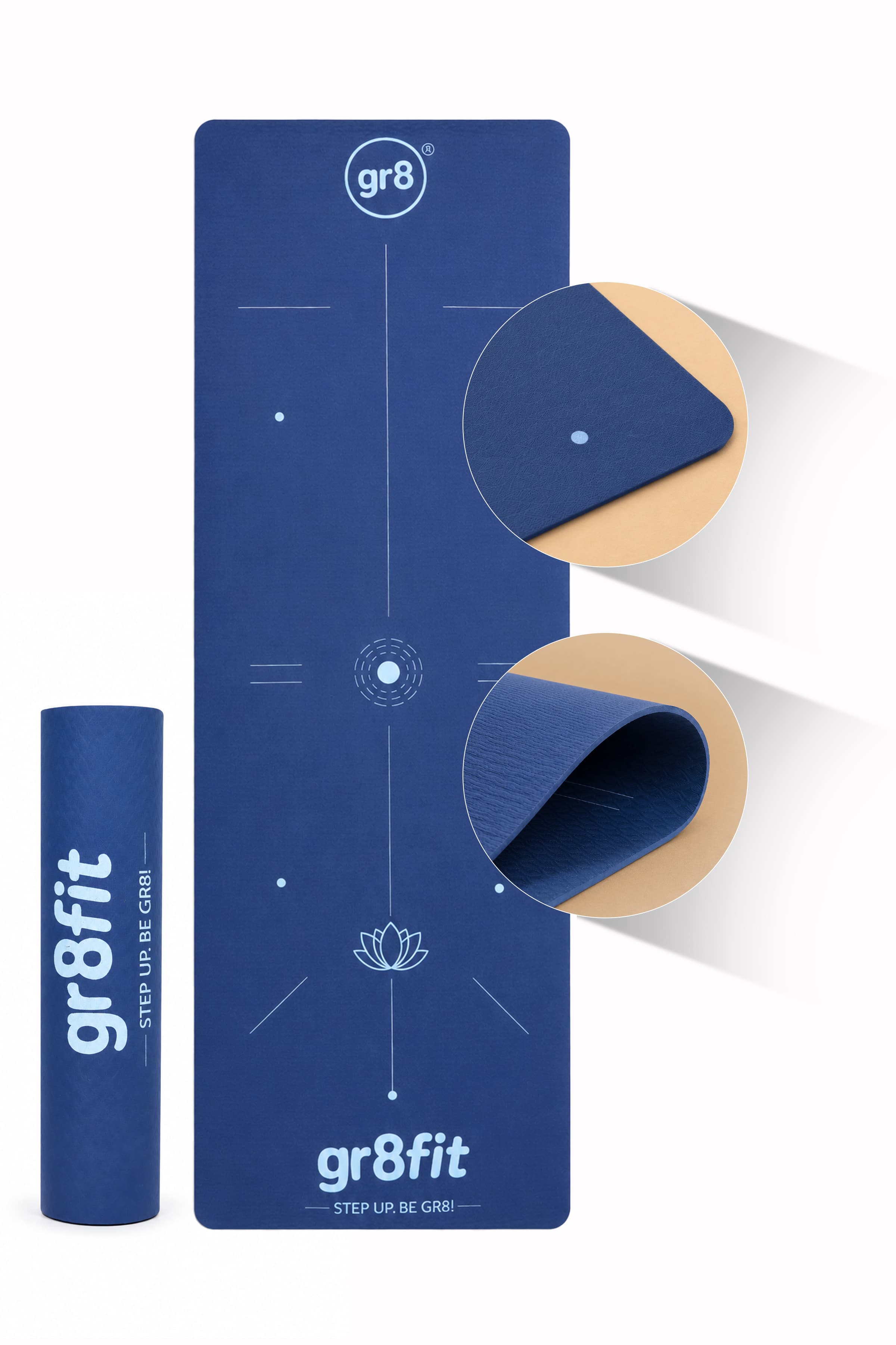 Gr8fit Alignment Blue Yoga Mat